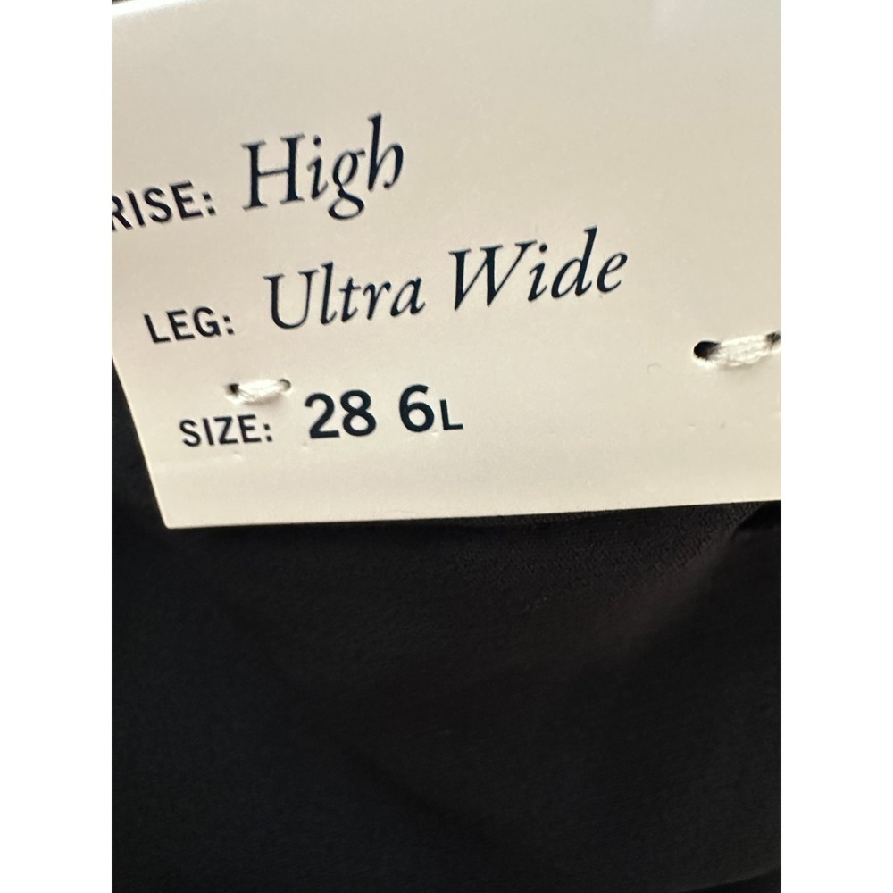 NEW Abercrombie & Fitch High Rise Pleated Ultra Wide Leg Trouser Black 28 6L - Picture 8 of 16